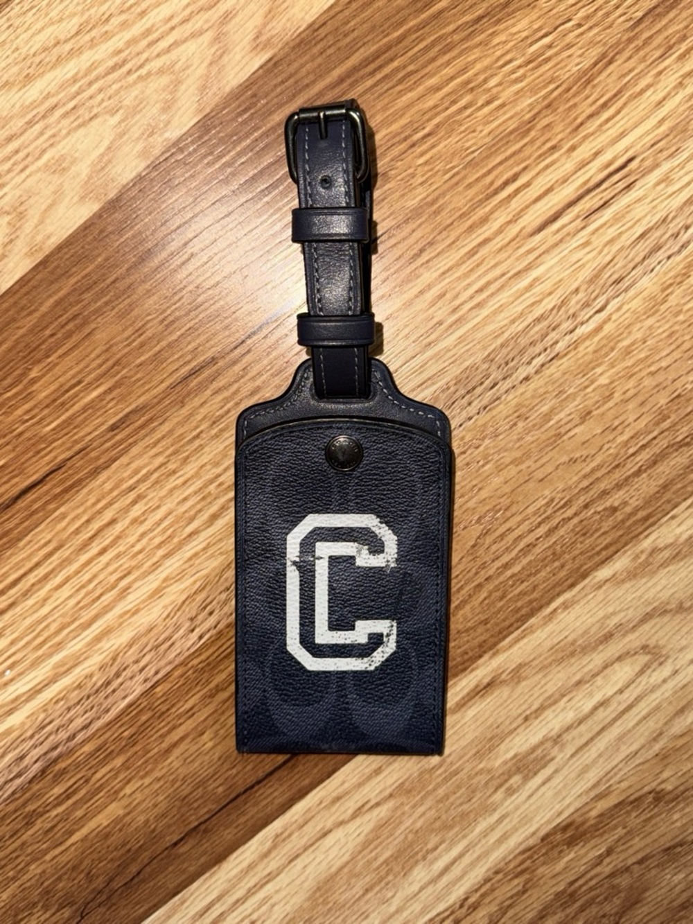 Coach Black Leather Luggage Tag